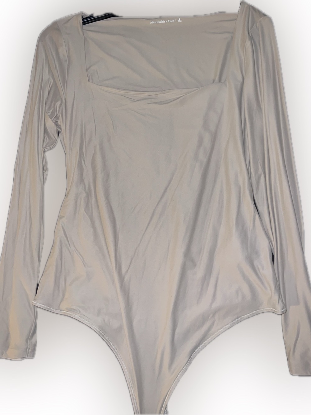 Abercrombie Square Neck Long Sleeve Bodysuit - Nude. Size L